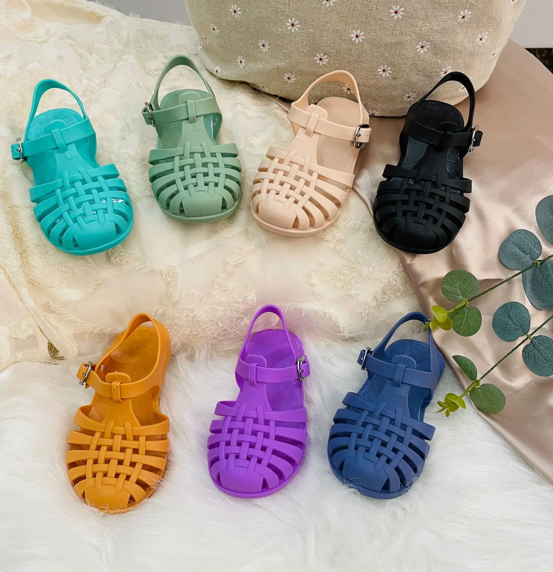 Sandalias de gladiador para beb&eacute;, zapatos transpirables ahuecados de Pvc, zapatos de verano para ni&ntilde;os, sandalias de playa a la moda para ni&ntilde;os y ni&ntilde;as 2021-2
