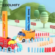 Kids Domino Train Car Set Toys Sound Light Automatic Laying Domino Brick Placement Dominoes Blocks Game Educational DIY Toy Gift