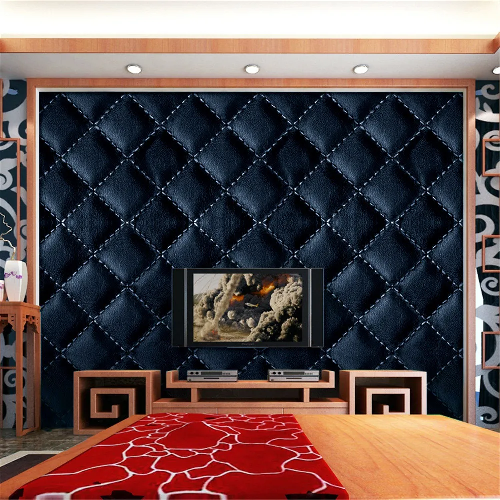 3D винтажные кожаные текстурированные обои ПВХ фреска реалистичный вид