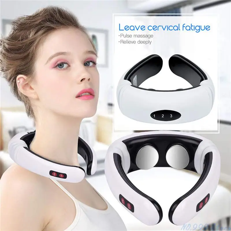

Electric Neck Massager Pulse Back 6 Modes Power Control Far Infrared Pain Relief Tool Health Care Relaxation