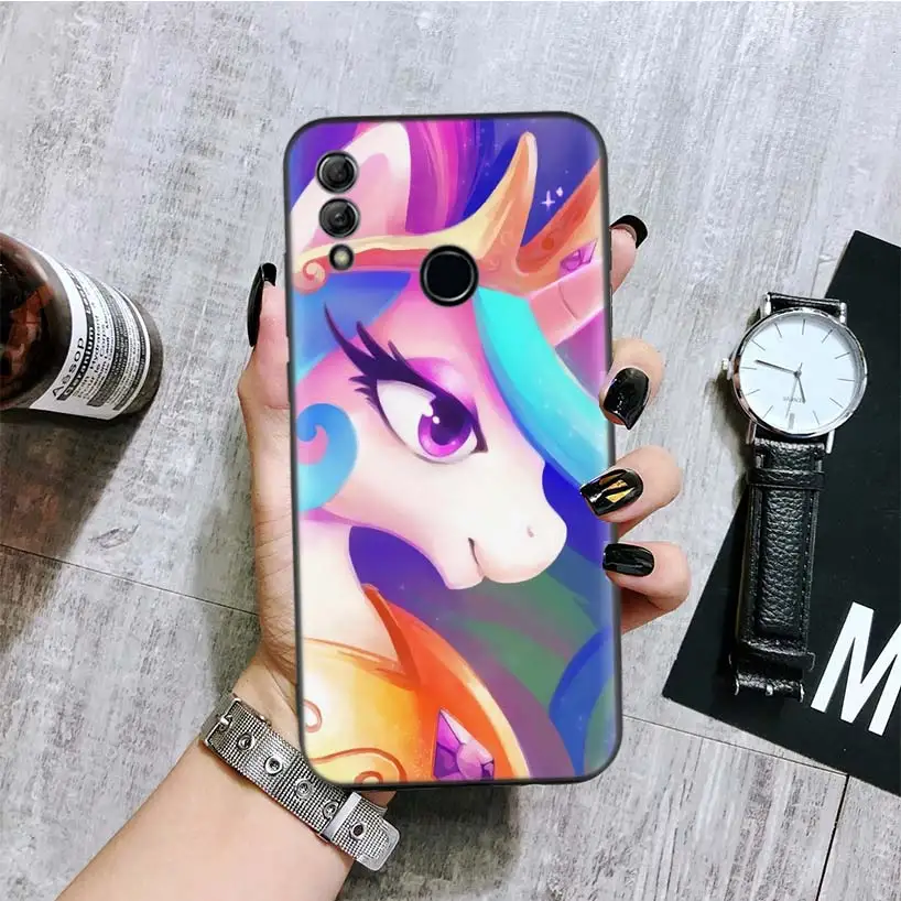 Волшебная с рисунком из мультфильма «Мой Маленький Пони» черная крышка чехол для телефона для huawei Y9 Y5 Y6 Y7 Honor 10 9 Lite 9X8X8 S 8A фотоаппаратов моментальной печати 7S 7A 10i 20i V20 Coque Капа