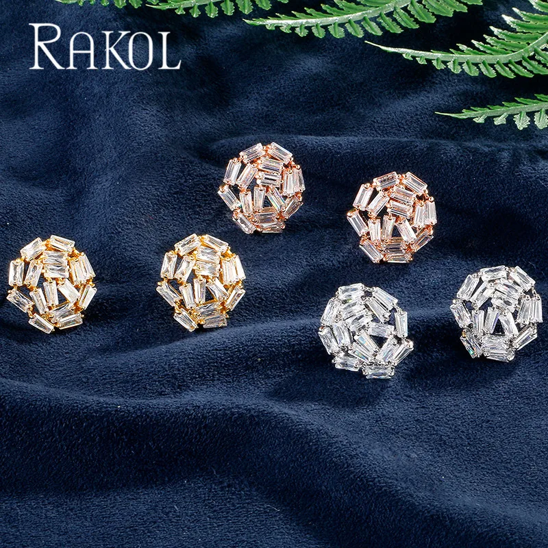 Женские серьги гвоздики с австрийским кристаллом и цирконием|brand stud earrings|stud