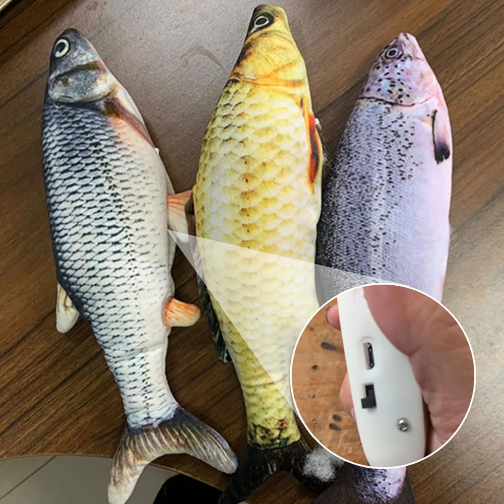 Электрическая USB зарядка имитация рыбы игрушки для собак кошек жевание игра