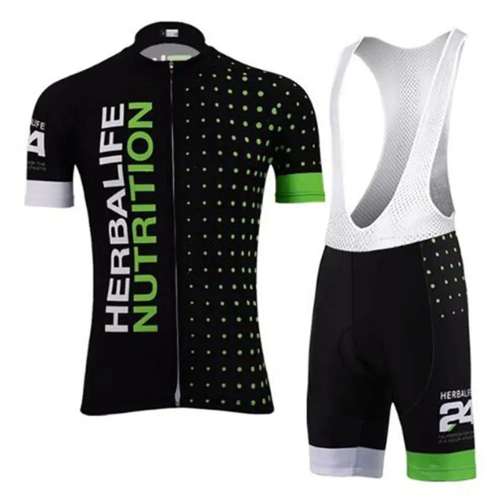 suits 3 Herbalife Велоспорт Джерси комплект черный короткий рукав велосипедная Одежда Майо MTB нагрудник шорты костюм велосипед спортивная одежда Ropa Ciclismo - Цвет: suits 3