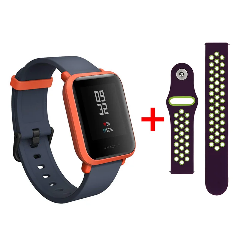 Xiaomi Amazfit Bip Smart Satch Globle Версия Huami Pace Lite IP68 GPS Gloness умные часы с частотой сердечных сокращений 45 дней в режиме ожидания - Цвет: add strap020