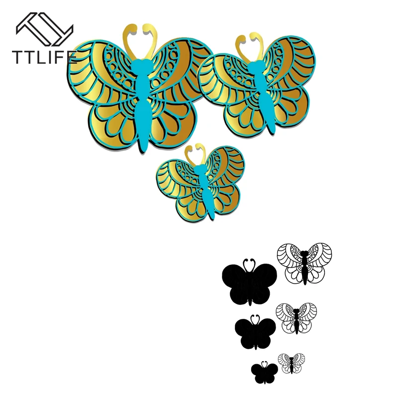 TTLIFE слой бабочка металлические режущие штампы 2019 новый трафарет для DIY