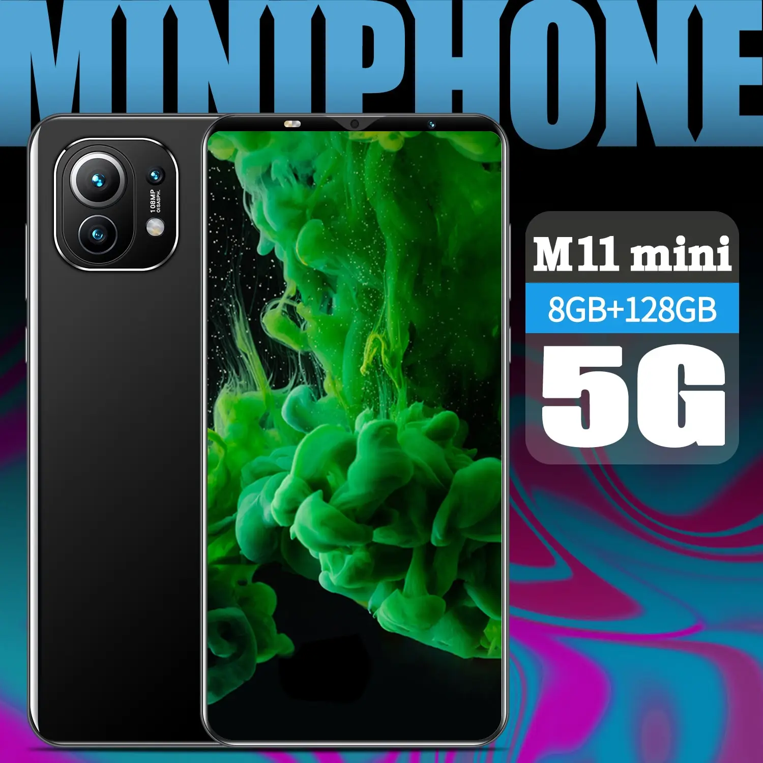 

M11 Mini 5.2 Inch 4800mah 8+128gb Andriod 10.0 Deca Core Cheap Smart Phone 2021 New Face Fingerprint Identification Cell Phone