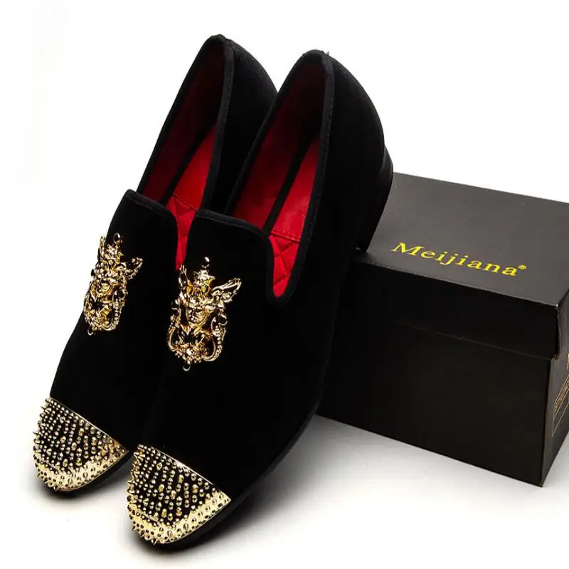 Мужские свадебные туфли кожаные лоферы с золотой пряжкой и принтом зебры модная