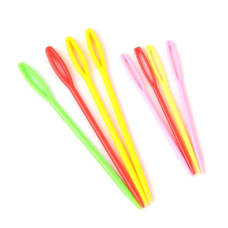 

100pcs Mixed Color Plastic Knitting Needles Crochet Hook Wool DIY Sweater Weaving