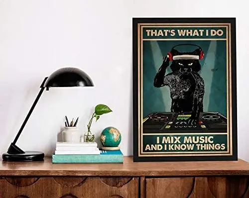 

Dishing Tattoo Black Cat Metal Tin Sign Signage Decoration Bar Bar Counter Wall Tavern Cafe Bedroom Decoration Plaque 12*8 Inch