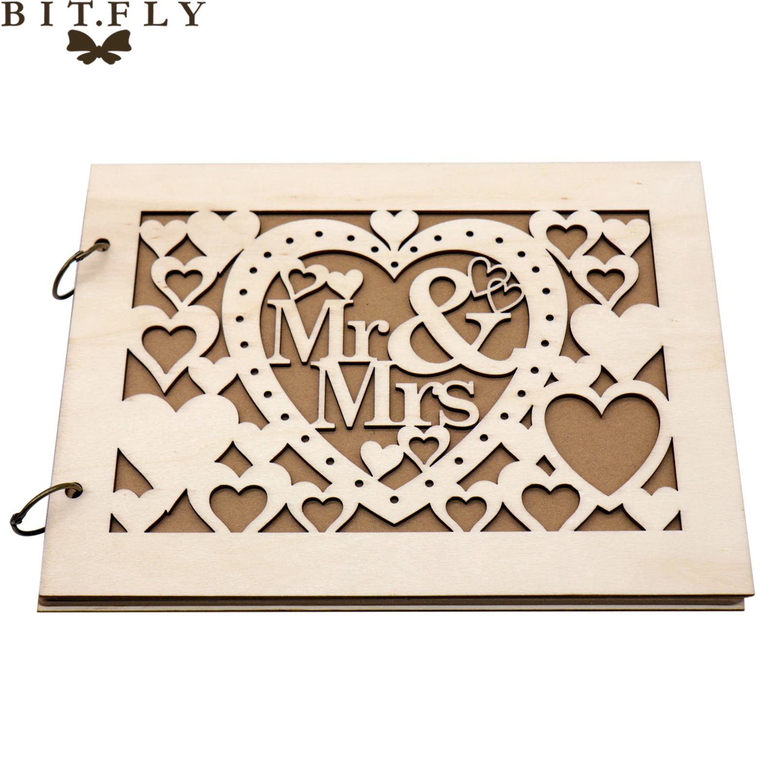 Персонализированные Свадебные книги для гостей деревянные полые сердца Mr Mrs guesbook
