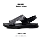 Оригинальный дизайн 2021 лето из натуральной коровьей кожи на каждый день за пределами Пляжные сандалии для мужчин; Тапочки из крокодиловой кожи черного цвета в римском Стиль обувь