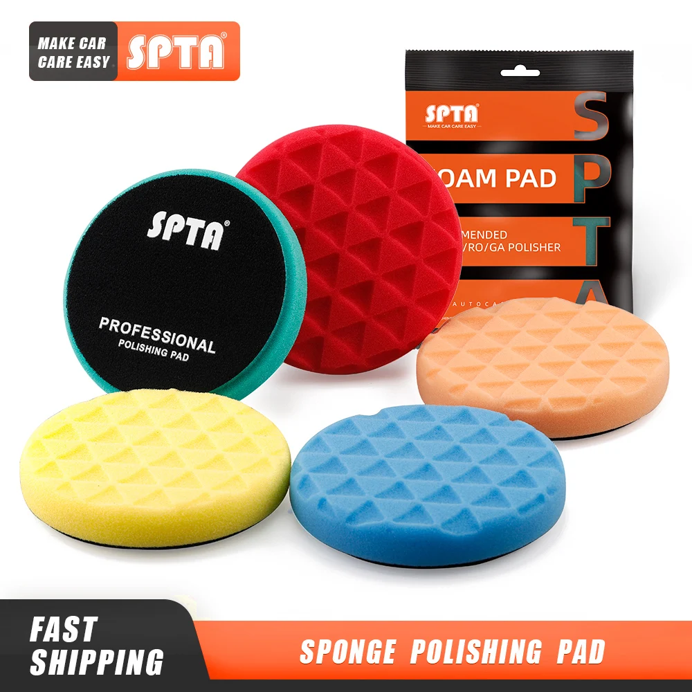 

(Bulk Sales 3Pcs&15Pcs)SPTA 5"(125mm)/6"(150mm) Car Spong Buffing Polishing Pads & Buffing Pads For DA/RO/GA Car Buffer Polisher
