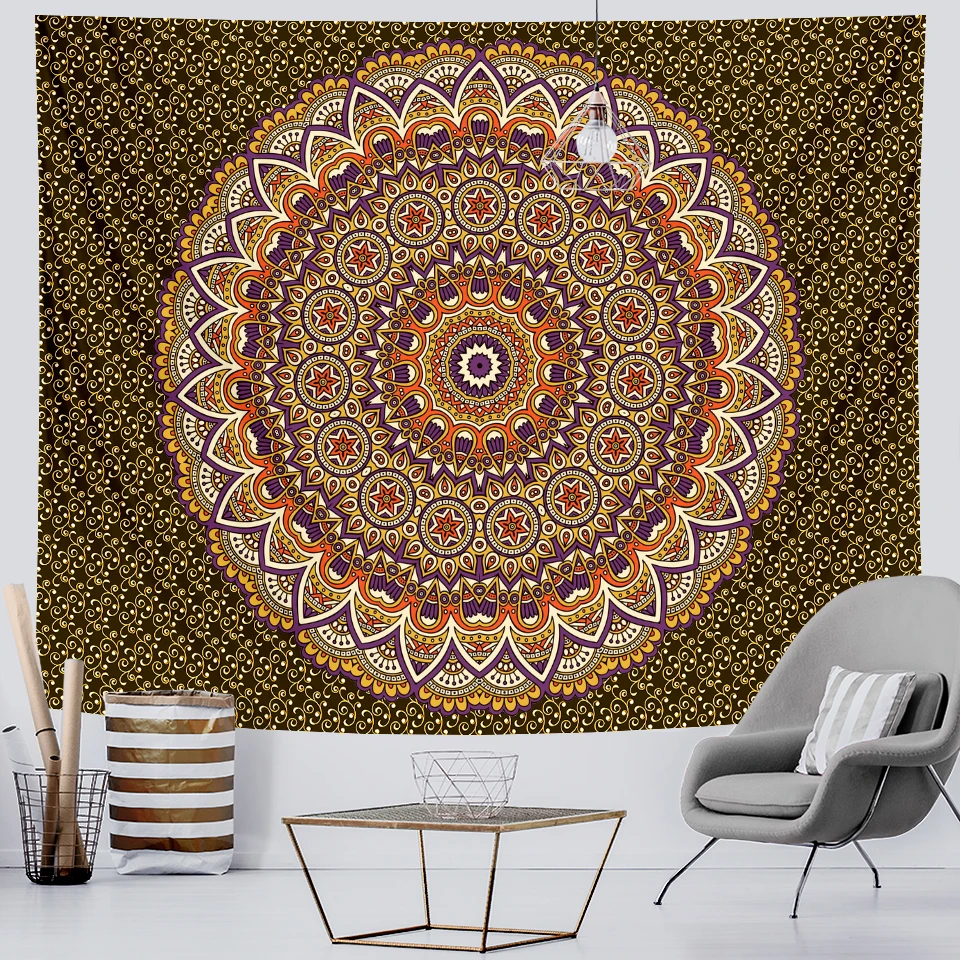 Mandala fashion background cloth tapestry witchcraft wall hanging art decorative yoga mat | Дом и сад