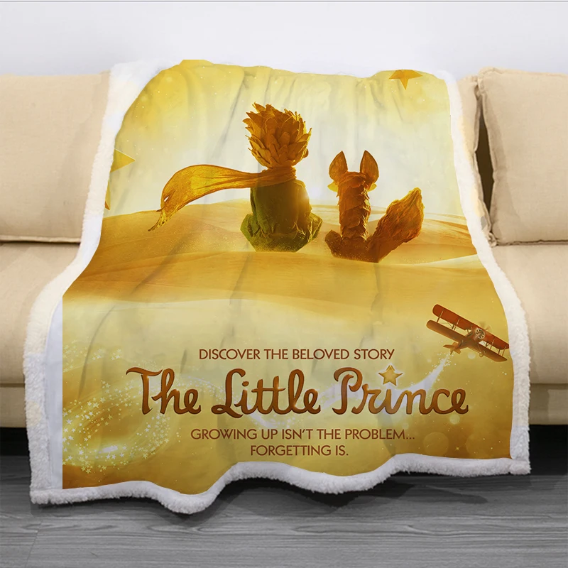

Одеяло с 3D принтом The Little Prince, одеяло из шерпы на кровать, детский цветочный домашний текстиль для девочек, сказочный стиль 01