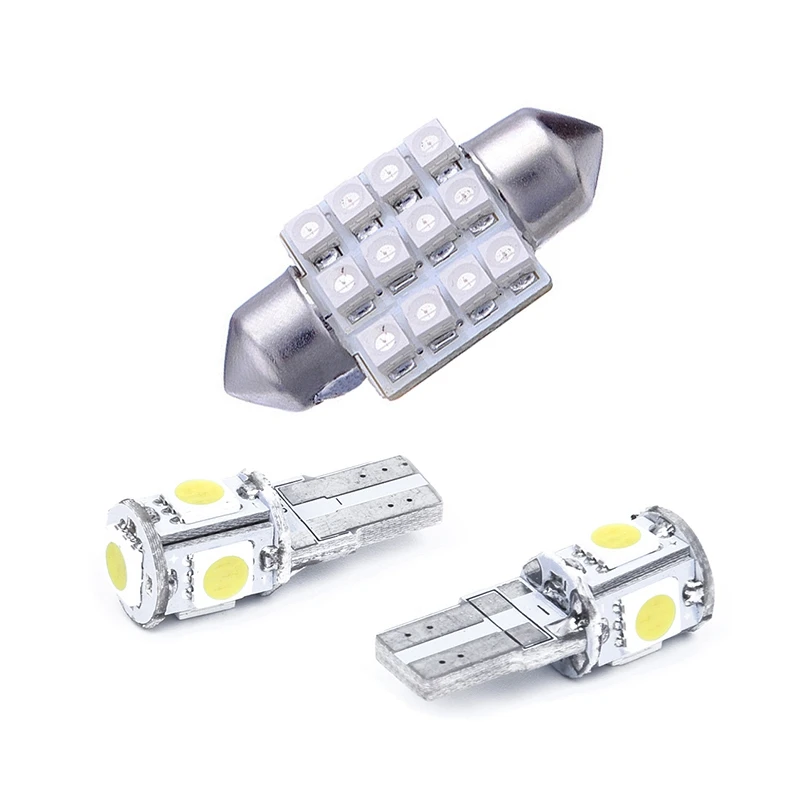

2X синяя 31 мм 12 SMD C5W лампочка с номерным знаком и 2 лампочками W5W T10 светодиодный LED SMD белый ксеноновый светильник
