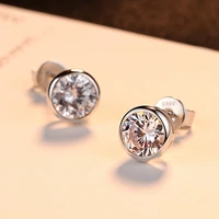 925 silver natural diamond earring women mujer oreja white gemstone topaz jewelry garnet stud earring women orecchini kolczyki