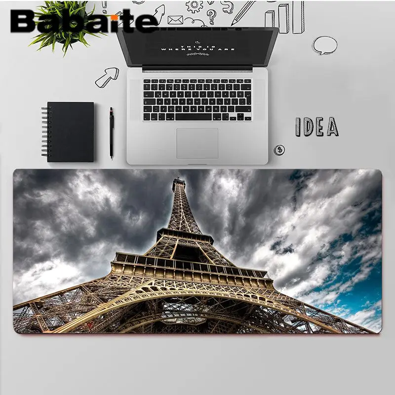 

Babaite High Quality Vintage Eiffel Tower laptop Gaming mouse pad Rubber Computer Gaming mousepad