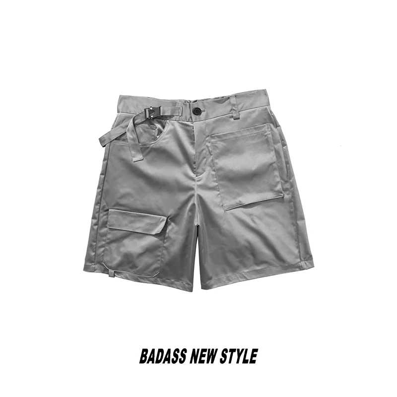 

Solid Men's Shorts Summer Mens Beach Shorts Ribbons Black Hip Hop Streetwear Casual Male Harajuku Shorts Homme Clothing