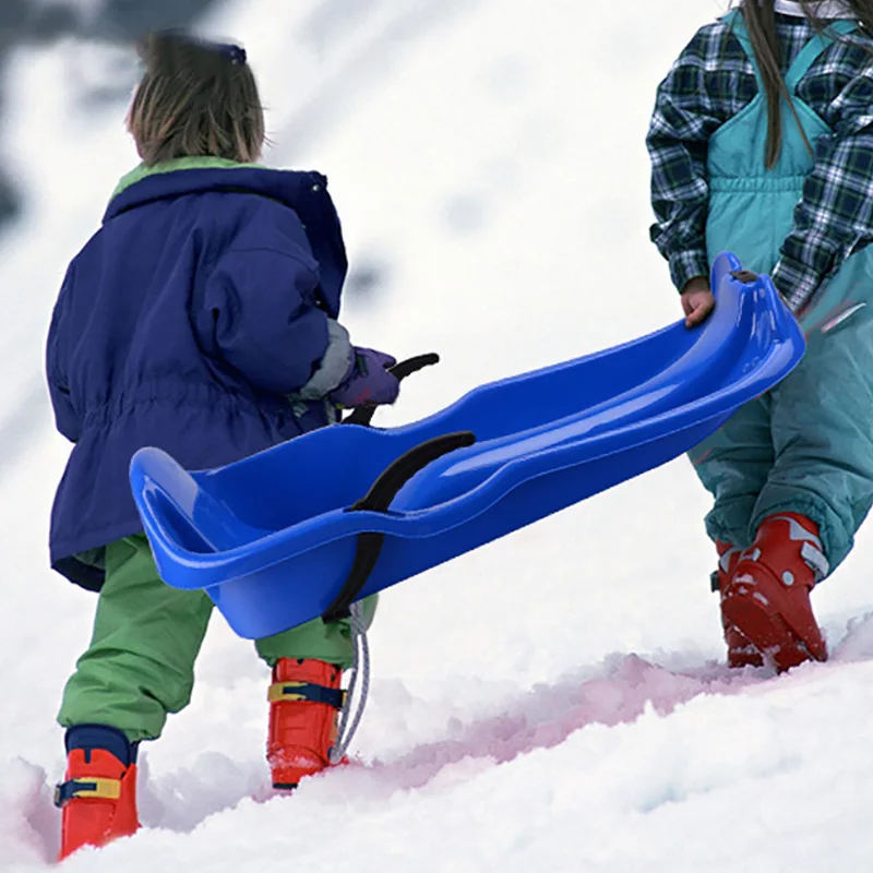 H Children Winter Snow Sled With Brake Thick Sand Grass Slider Pad Board Toy Handles Portable For kids* |
