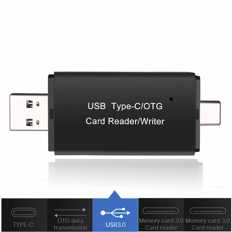 3 в 1 кардридер usb 30 type c для sd micro sd tf адапт
