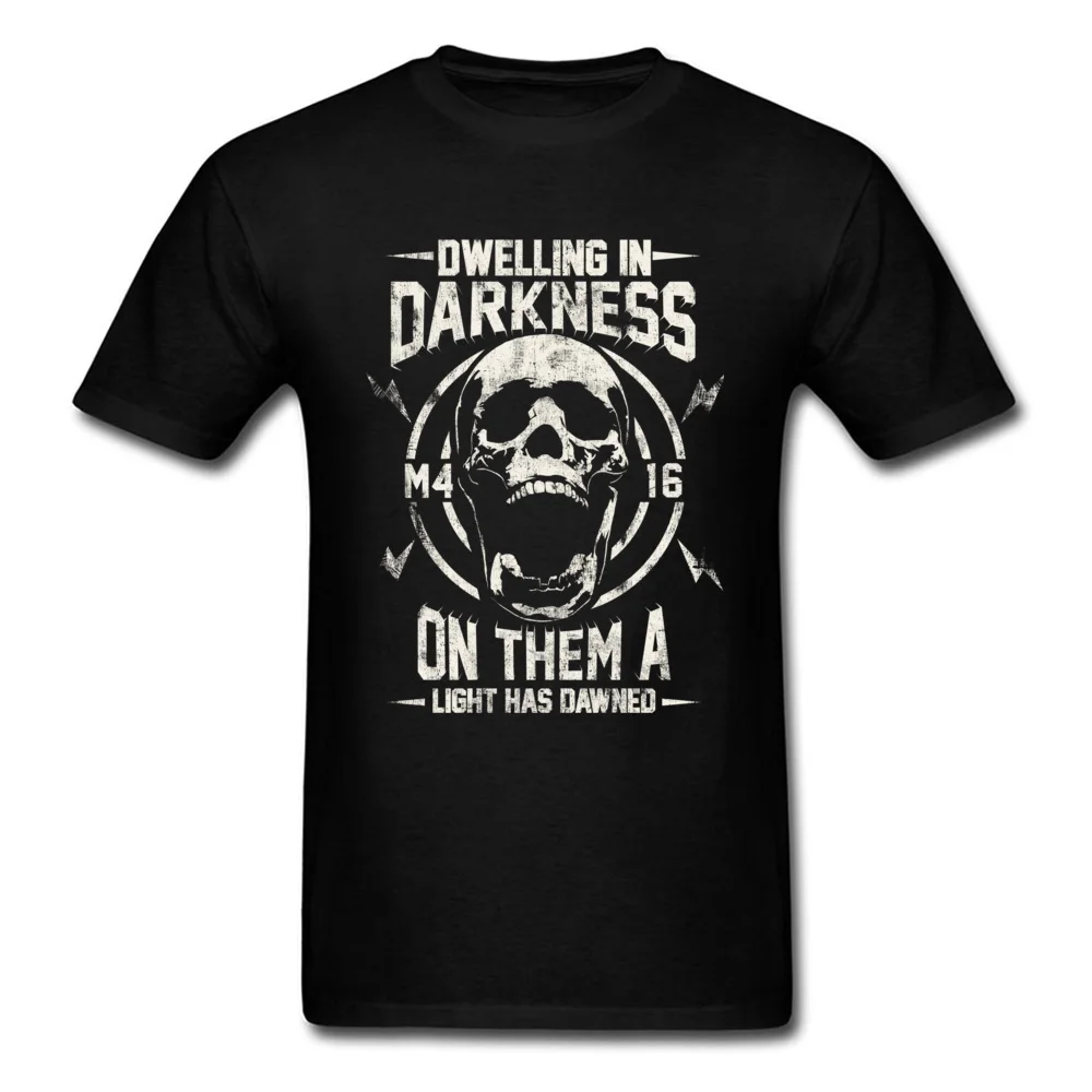 

Men Tshirt Skull T-shirt Dwelling In Darkness Band Tee Black T Shirt Short Sleeve Customized Clothing O Neck 100% Cotton Tops
