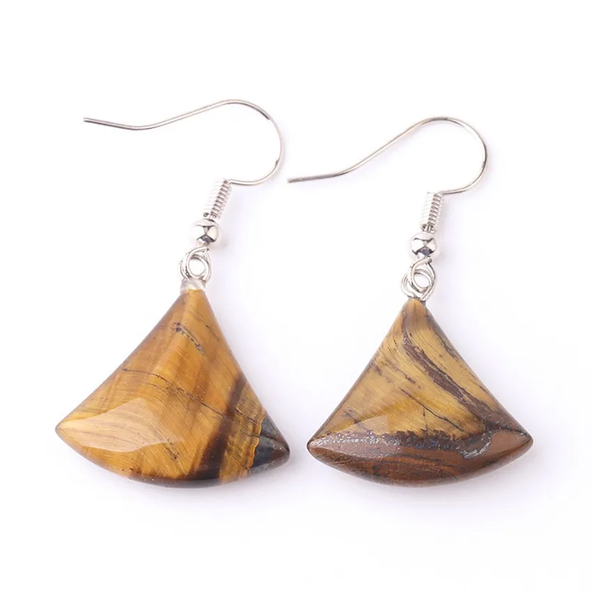 FYJS уникальный посеребренный камень аметист секторная форма висячие серьги