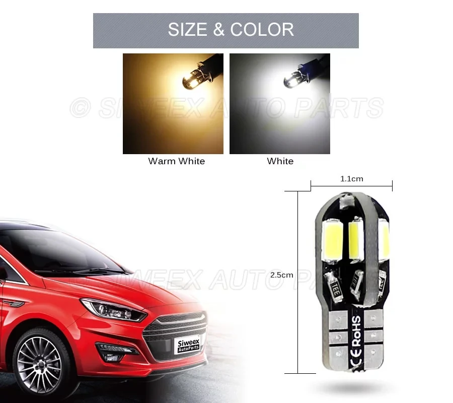 4 шт. T10 светодиодный 194 168 W5W Canbus 8 SMD 5730 интерьер автомобиля лампы сигнала поворота