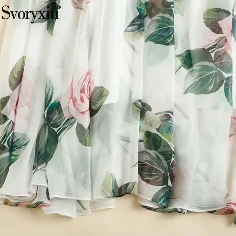 Женское длинное шифоновое платье Svoryxiu разноцветное элегантное с бантом на
