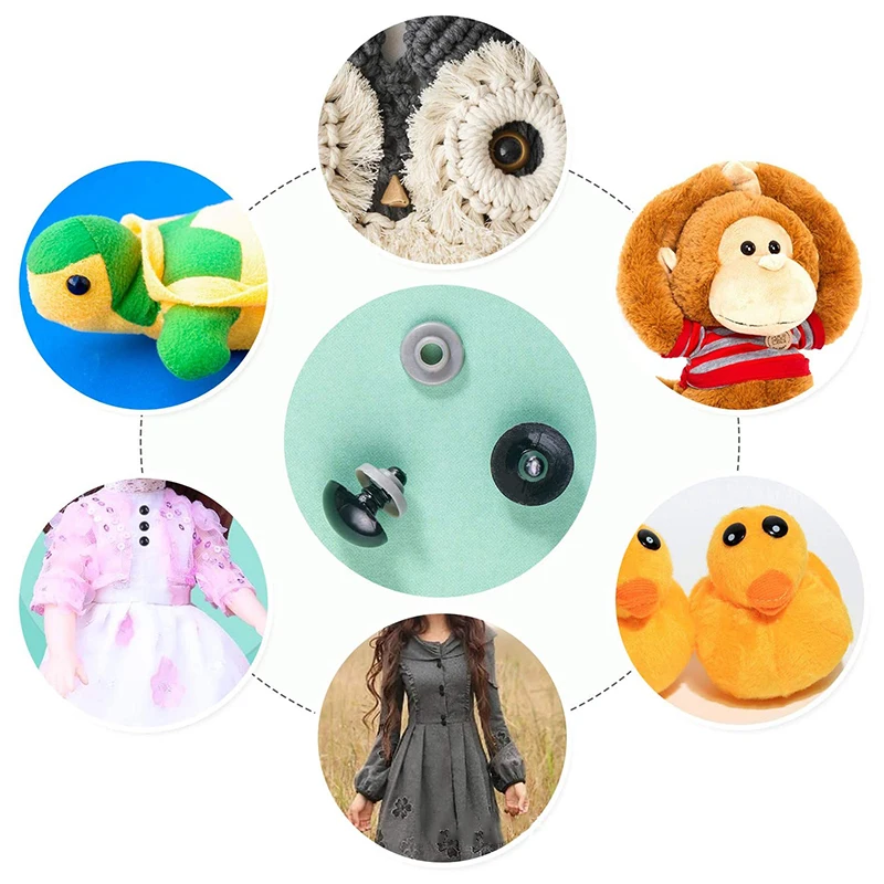

752PCS 6-14mm Plastic Crafts Safety Eyes For Teddy Bear Doll Eyes With Washers Soft Toy Snap Nose Puppet Doll DIY Accessories