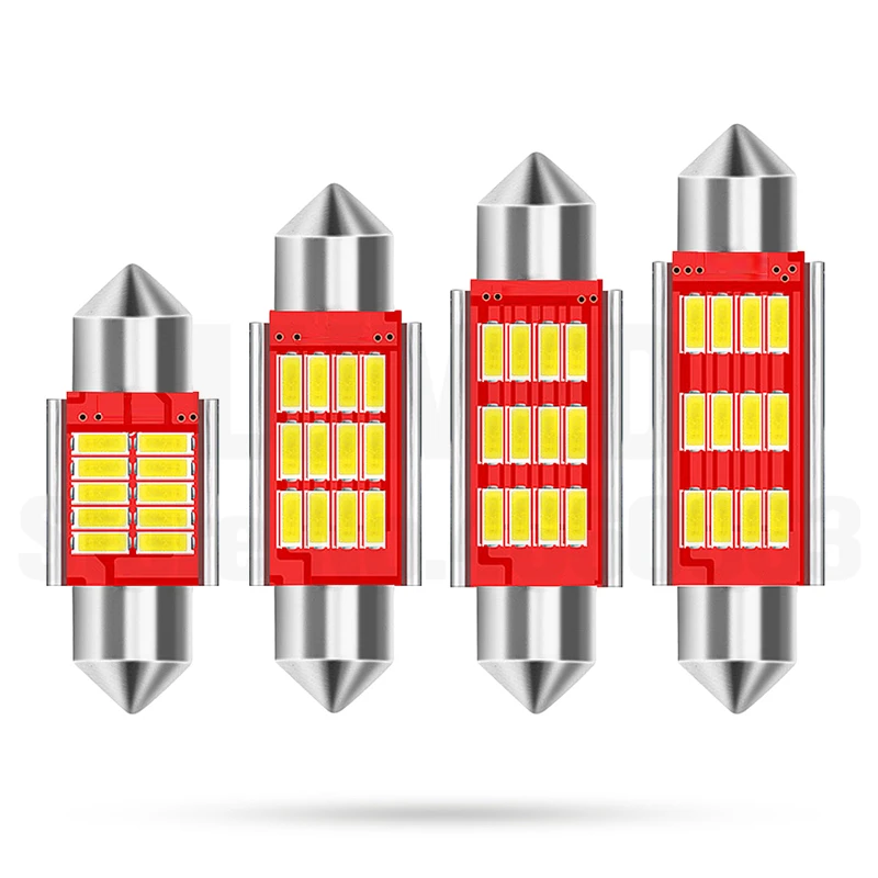 

100x Festoon C5W Car LED Light 31mm 36mm 39mm 41mm 10 12 LED 4014 SMD Interior Reading Dome Lights DC 12V