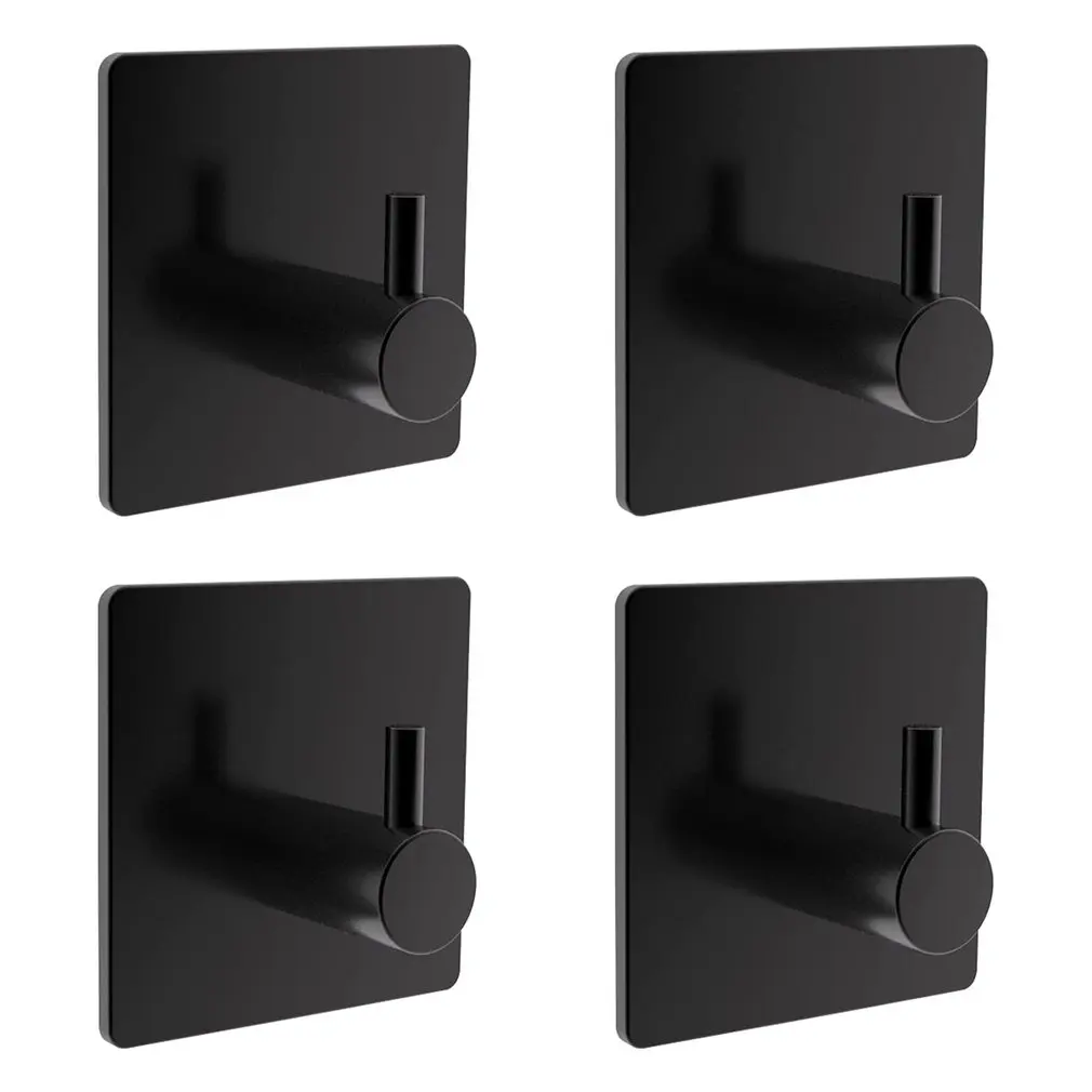 

4pcs Bathroom Hooks Adhesive Hooks Heavy Duty Wall Hooks For Hanging Coat Hat Towel Wall Door Cabinet Hooks For Bedroom