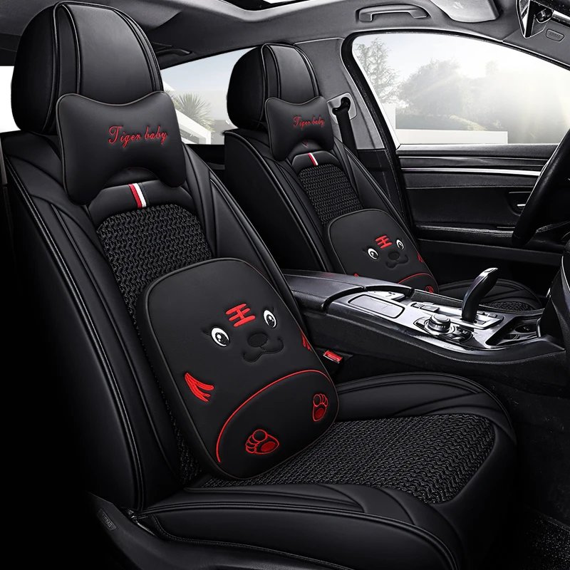 Полное покрытие ПУ кожаный чехол для автомобильного сиденья льняное волокно