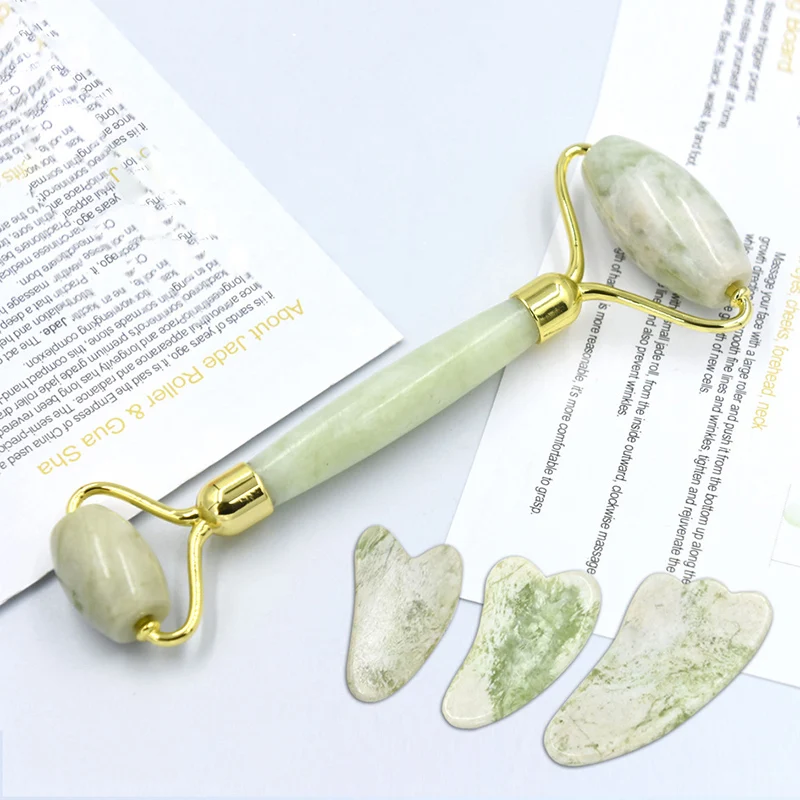 

Natural Jade Roller Thin Face Massager Lifting Tools Slim Facial Massage Green Stone Anti-aging Wrinkle Skin Beauty Care XA18Z