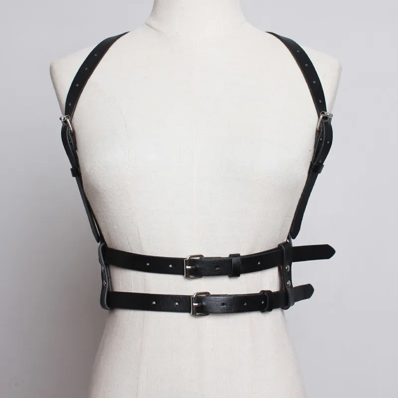 

SeeBeautiful New Spring 2021 Fashion Rivet Double Belt Metal Pin Buckle Irregular High Quality PU Leather Girdle Women Y230