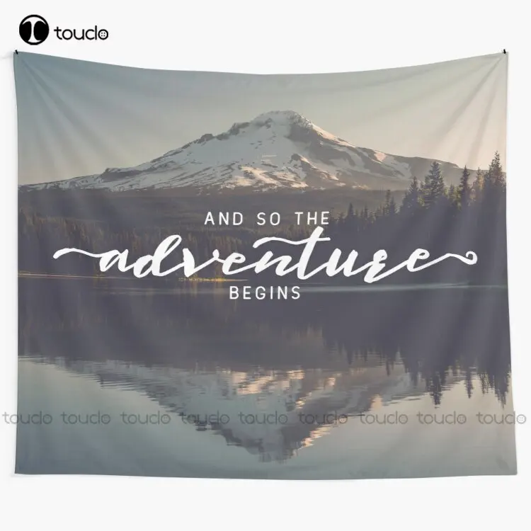 

And So The Adventure Begins - Woods Trees Forest Mountain Mt Hood Wall Decor Tapestry Wall Tapestry For Bedroom Wall Covering