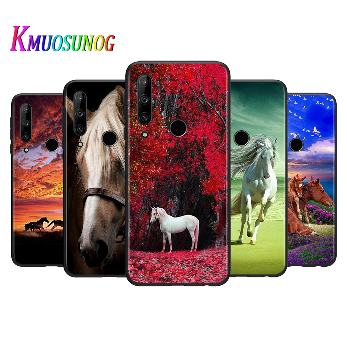 

Silicone Cover Running Horse Animal For Honor 10i 9X 8X MAX 20 10 9 Lite 8 8A Prime 7A Pro Lite Black Phone Case