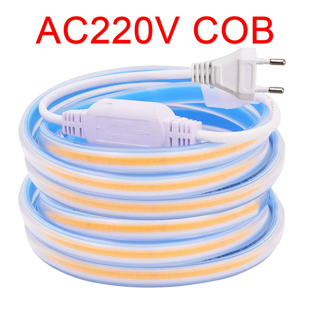 IP68 Waterproof COB LED Strip Light 220V 280LED/m Linear Lighting CRI 90 1m 5m 10m 20m 50m 100m 200m 300m Led Ribbon Decor New