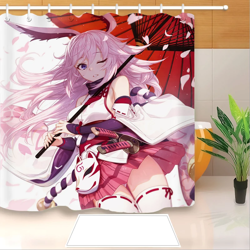 Шторы для душа с 3D принтом аниме Yae Sakura водонепроницаемые занавески ванной