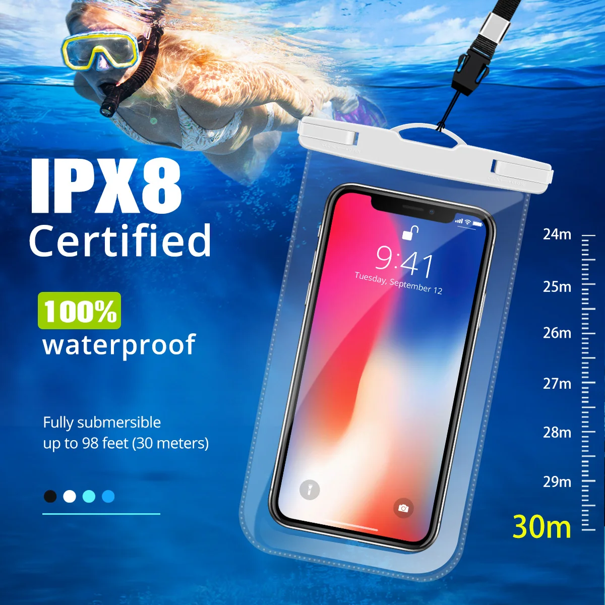 Водонепроницаемый чехол для iPhone 12 11 Pro Max Xiaomi Samsung | Мобильные телефоны и