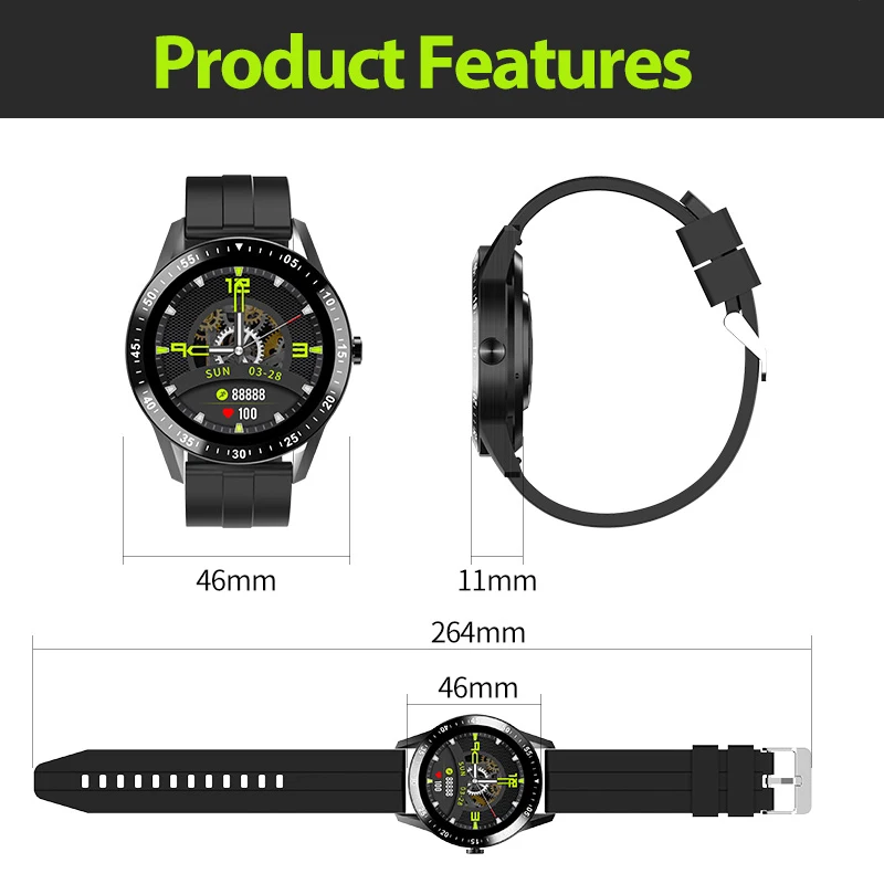 

GEJIAN Bluetooth Phone Smart Watch Men Women Waterproof Sports Fitness Watches Health Tracker music player Call smartwatch Mens