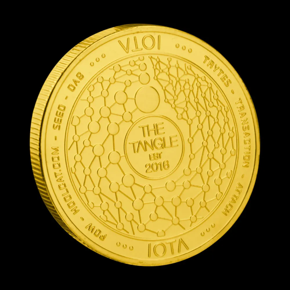 Криптовалюты IOTA 40 мм криптовалюты позолоченные монеты сувениры и бриллиантовые