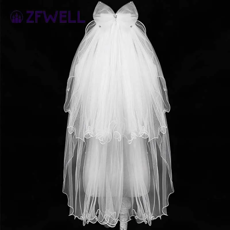 ZFWELL вуаль для детей принцесса тиара свадебное платье расческа двухслойный