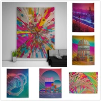 colorful fantasy trippy abstract tapestry art wall hanging sofa table bed cover home decor dorm gift