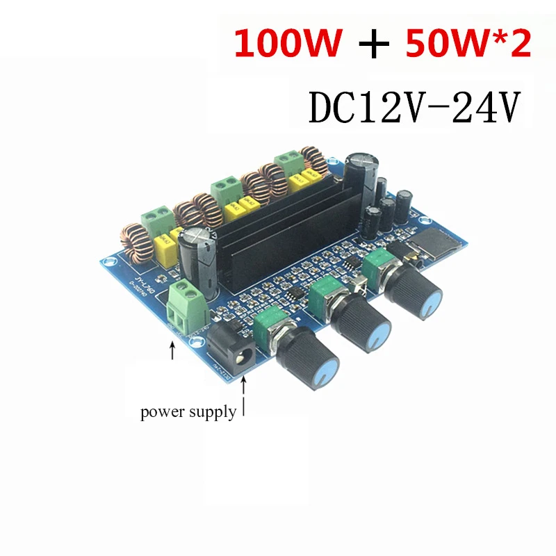 Lusya TPA3116D2 Bluetooth 5 0 усилитель сабвуфера 2 1 звука 100 Вт + 50 * а с дистанционным