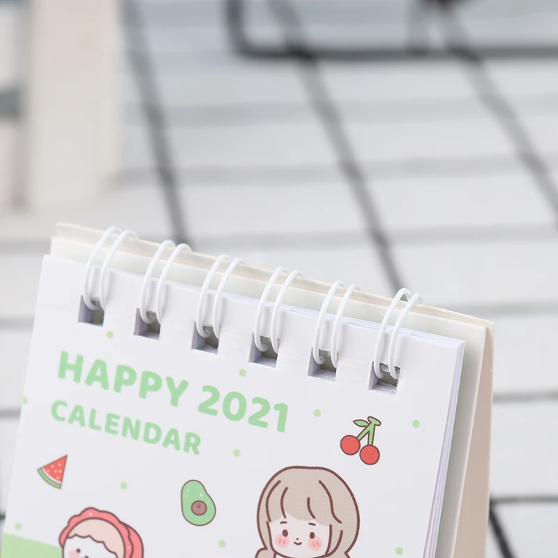 

2021 Cute Mini Portable Desk Calendar School Office Home Accessories Creative Desktop Decoration