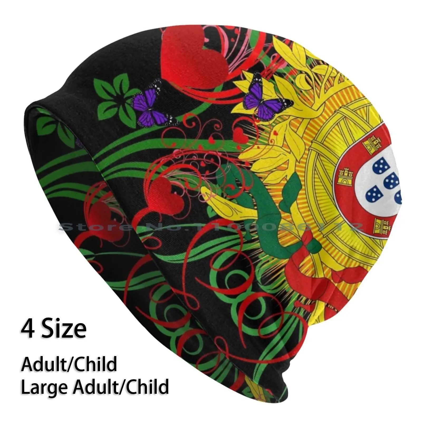 

Galo De Barcelos , Portuguese Art Beanies Knit Hat Portugal Portuguese Azores Azorean Amdeira Galo Rooster Barcelos Love