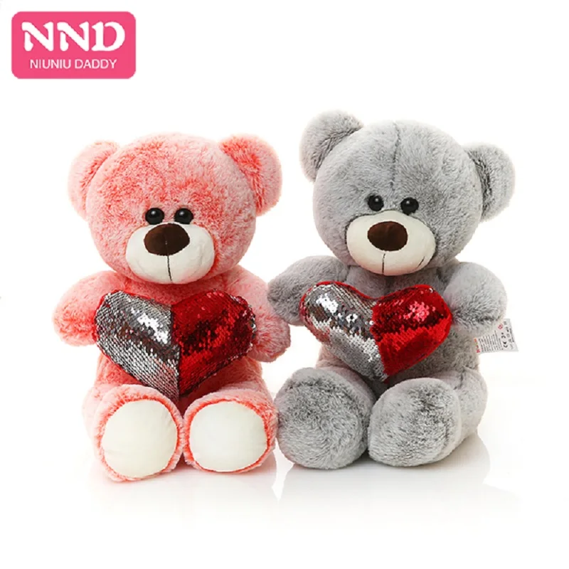 

Niuniu Daddy 50cm Teddy Bear Stuffed soft Animal Plush toy Holding LOVE Heart birthday Valentines Day Gift for Girls
