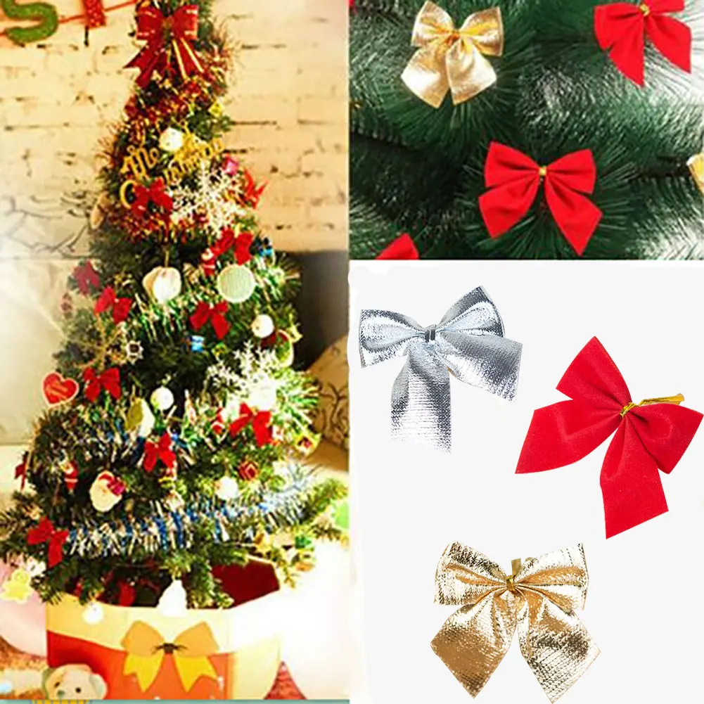 Милые праздничные украшения с бантами 12 шт. новые на елку вечерние
