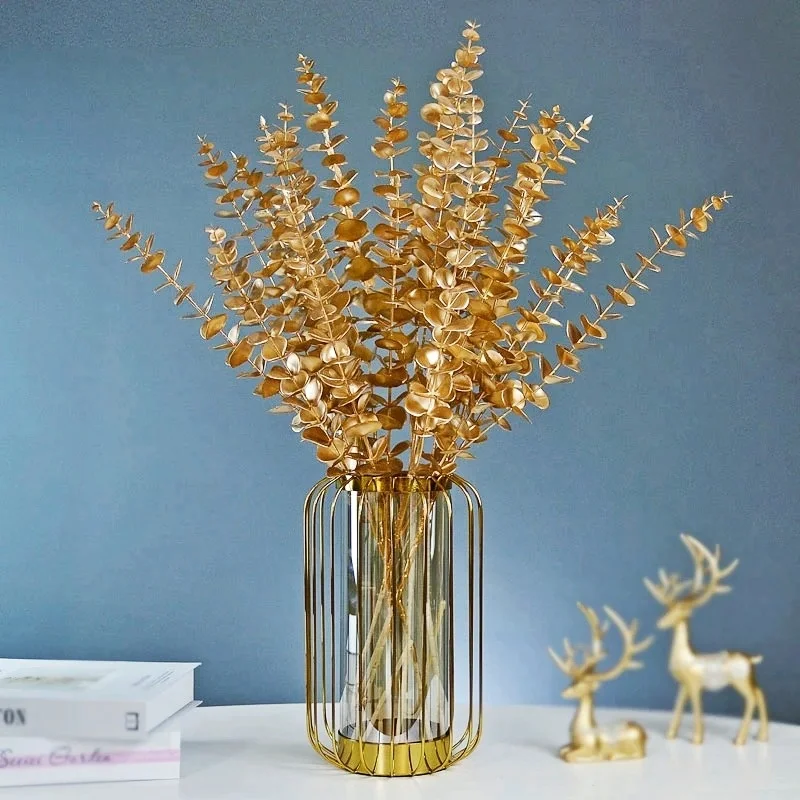 

50cmArtificial Plant Golden Eucalyptus Leaf,Christmas Tree Decoration,Home Furnishing,Celebration,Banquet Wedding Holiday Flower